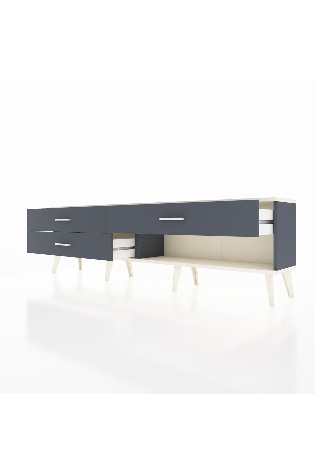 Arges TV Ünitesi 3 Çekmeceli  176x30x51 Antrasit-Aytaşı/Antrasit