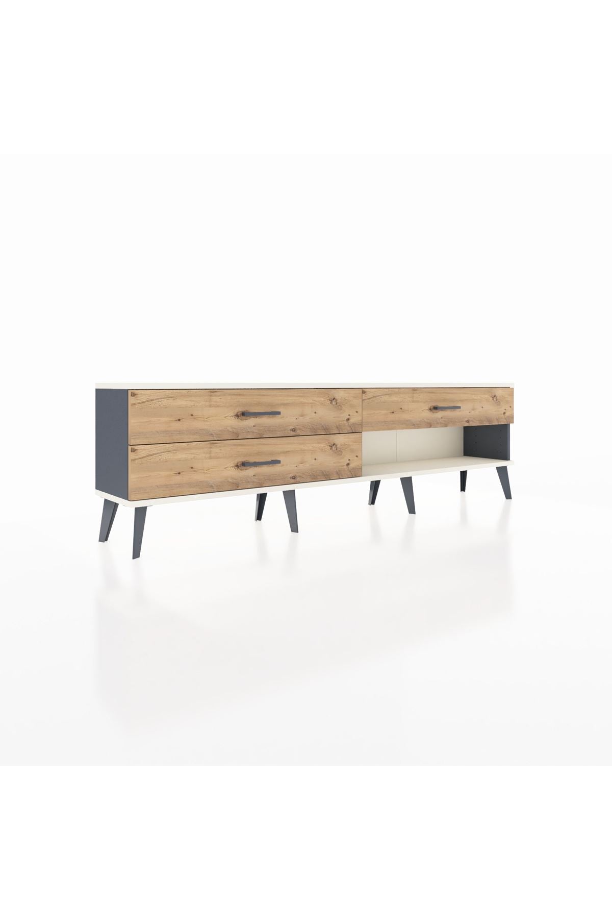Arges TV Ünitesi 3 Çekmeceli  176x30x51 Antrasit-Aytaşı/Çam
