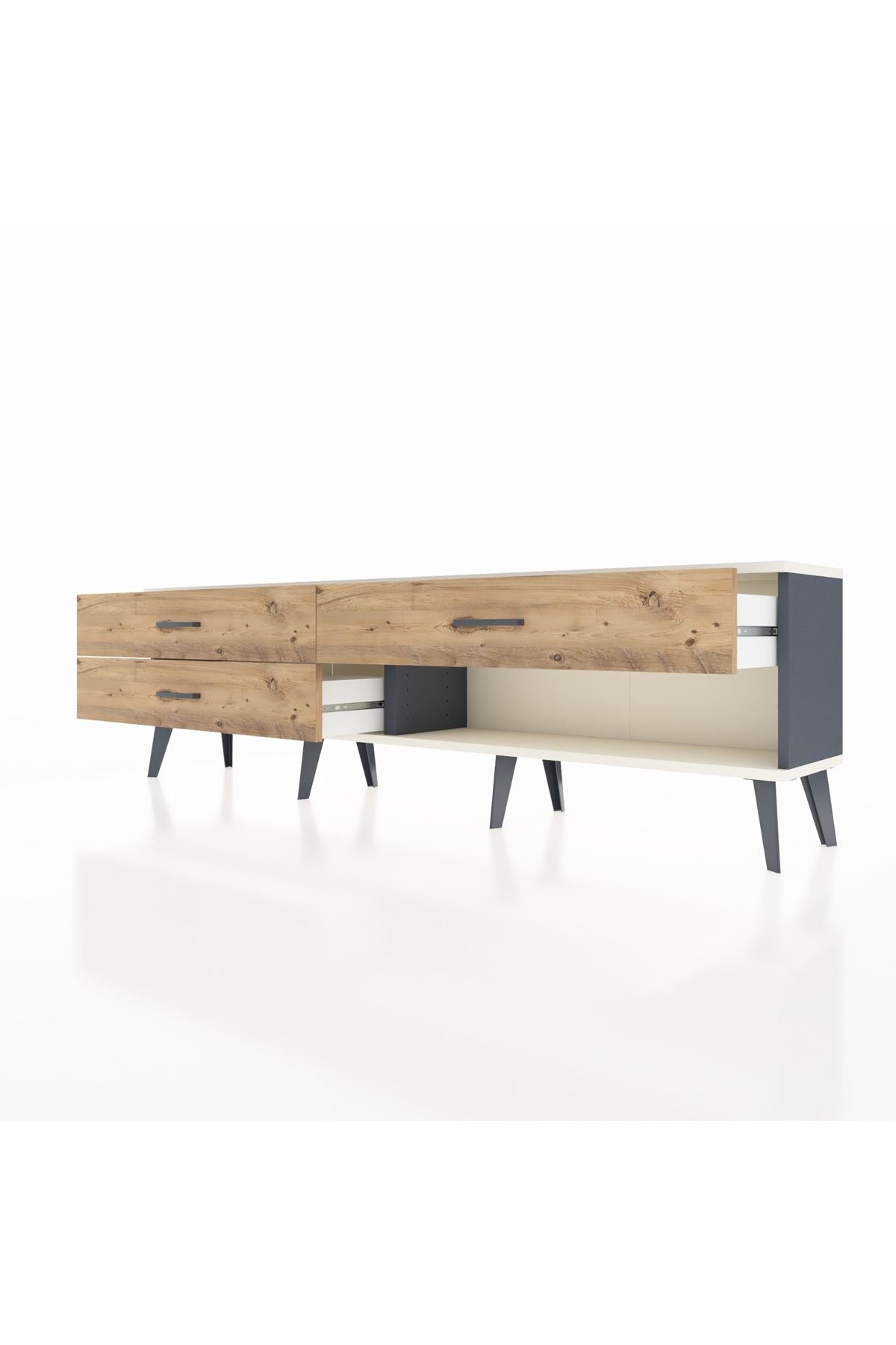 Arges TV Ünitesi 3 Çekmeceli  176x30x51 Antrasit-Aytaşı/Çam