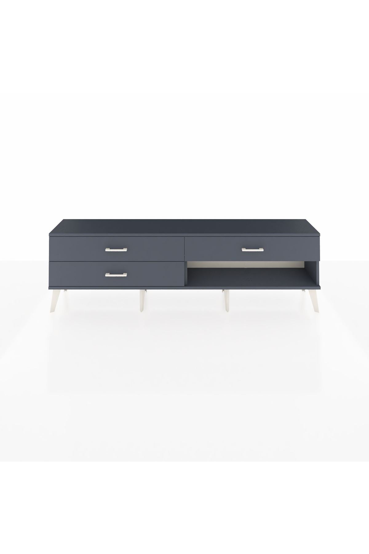 Arges TV Ünitesi 3 Çekmeceli  176x30x51 Antrasit-Antrasit/Antrasit