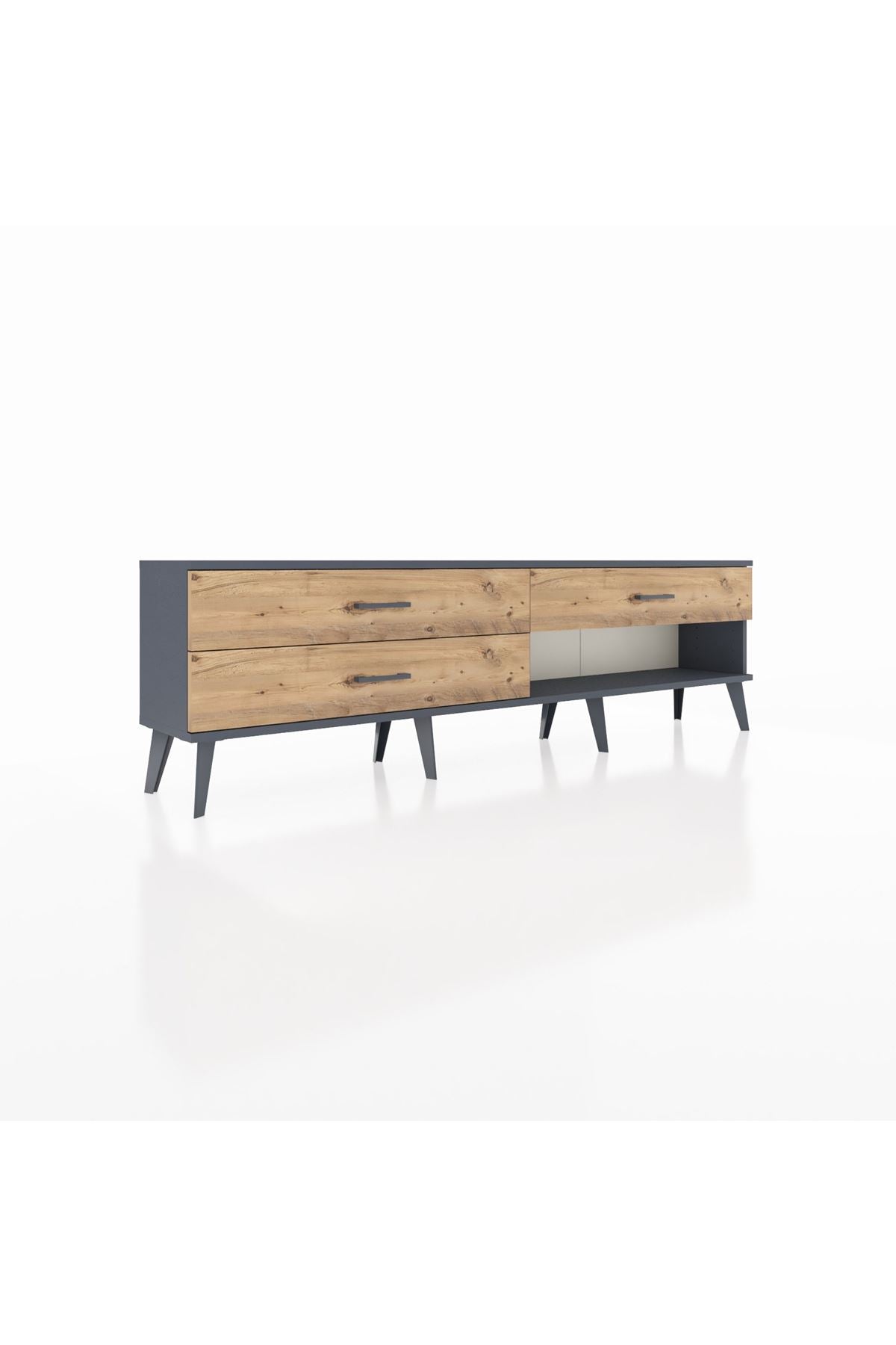 Arges TV Ünitesi 3 Çekmeceli  176x30x51 Antrasit-Antrasit/Çam