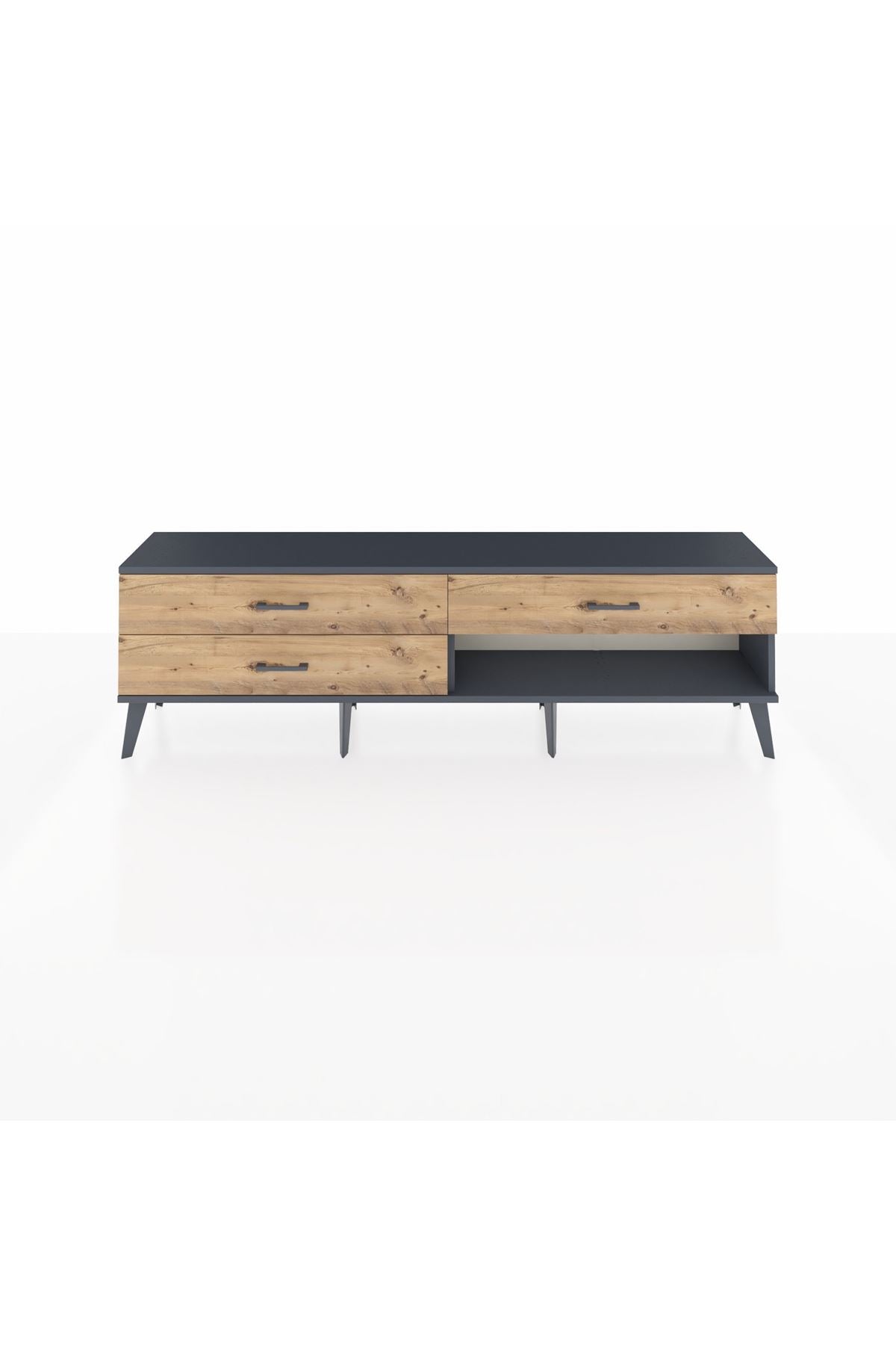 Arges TV Ünitesi 3 Çekmeceli  176x30x51 Antrasit-Antrasit/Çam
