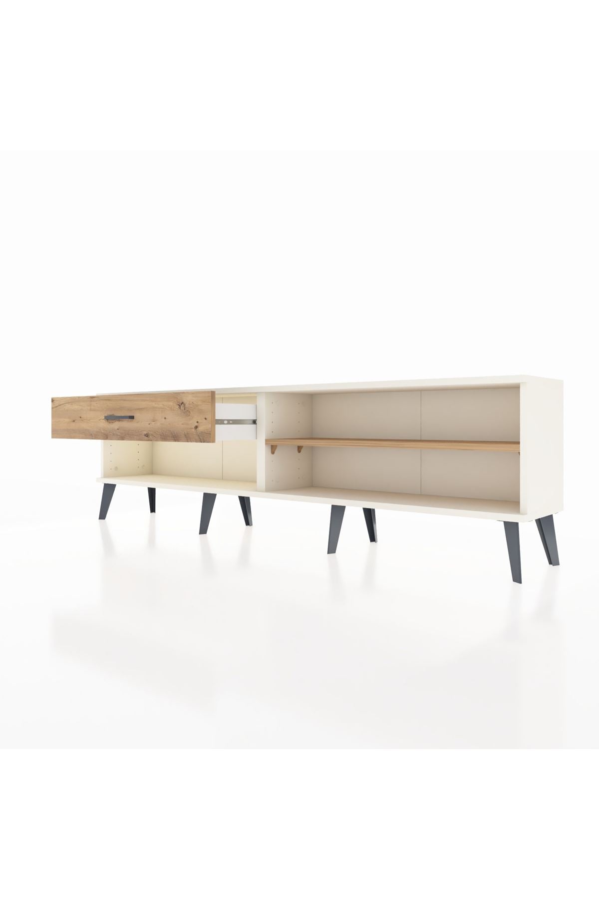 Arges TV Ünitesi Tek Raflı Tek Çekmeceli  176x30x51 Aytaşı-Çam/Çam