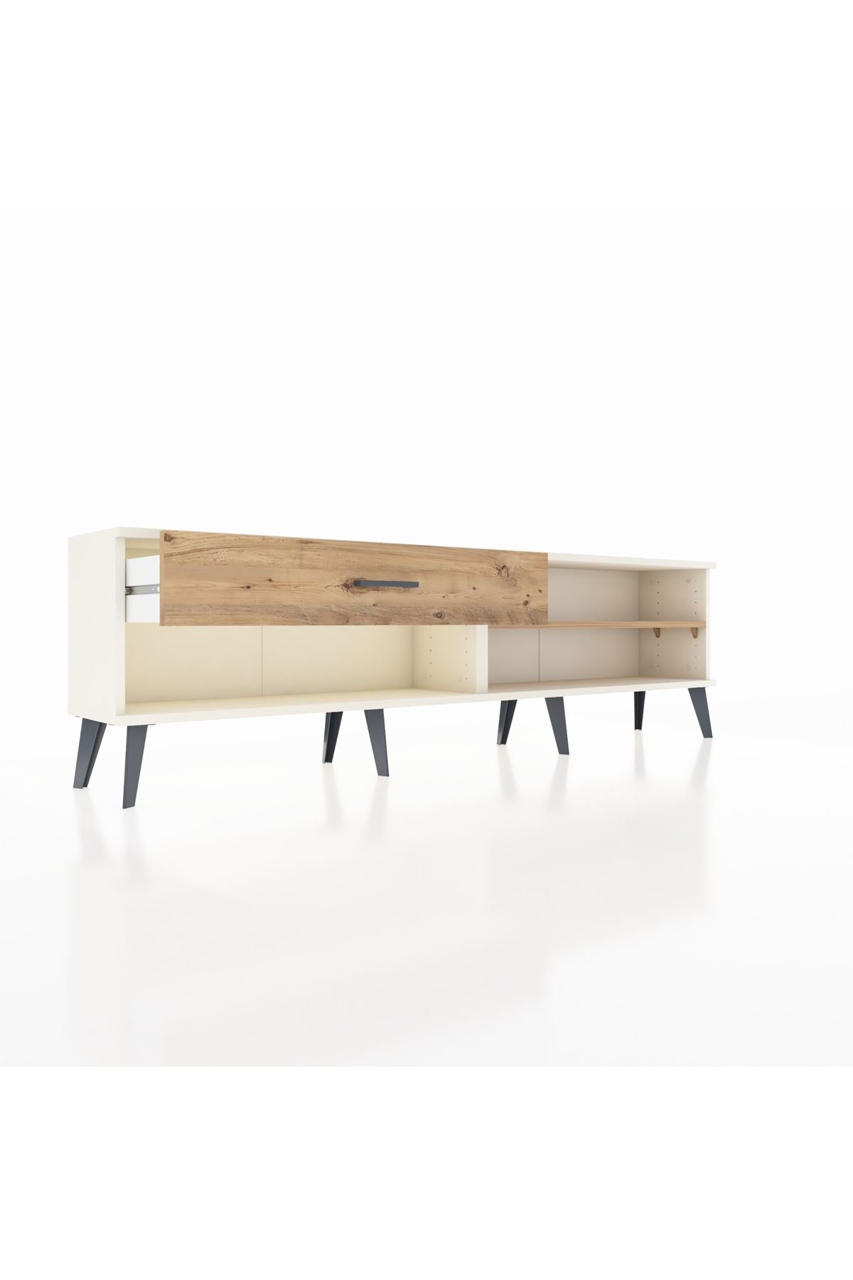 Arges TV Ünitesi Tek Raflı Tek Çekmeceli  176x30x51 Aytaşı-Çam/Çam