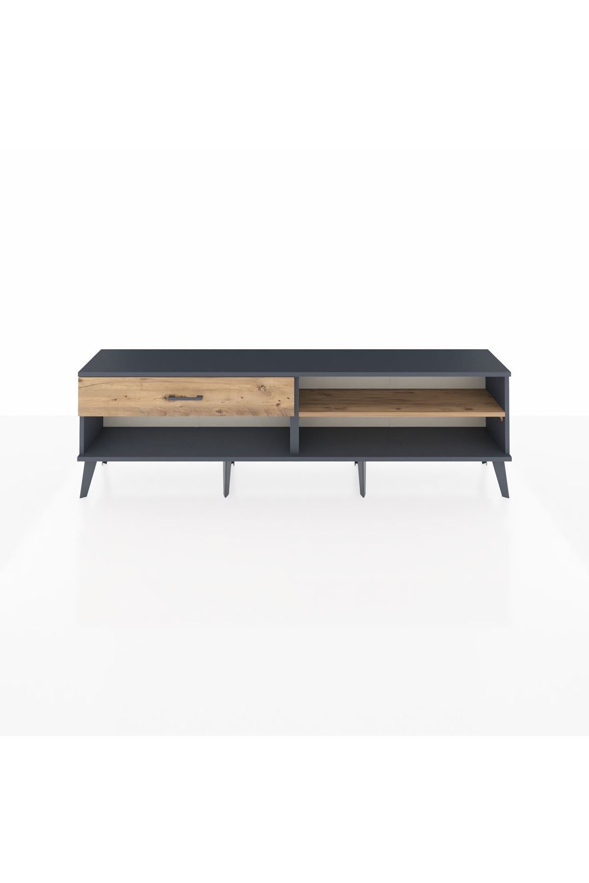 Arges TV Ünitesi Tek Raflı Tek Çekmeceli  176x30x51 Antrasit-Çam/Çam