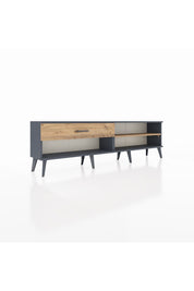 Arges TV Ünitesi Tek Raflı Tek Çekmeceli  176x30x51 Antrasit-Çam/Çam