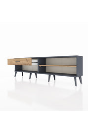 Arges TV Ünitesi Tek Raflı Tek Çekmeceli  176x30x51 Antrasit-Çam/Çam
