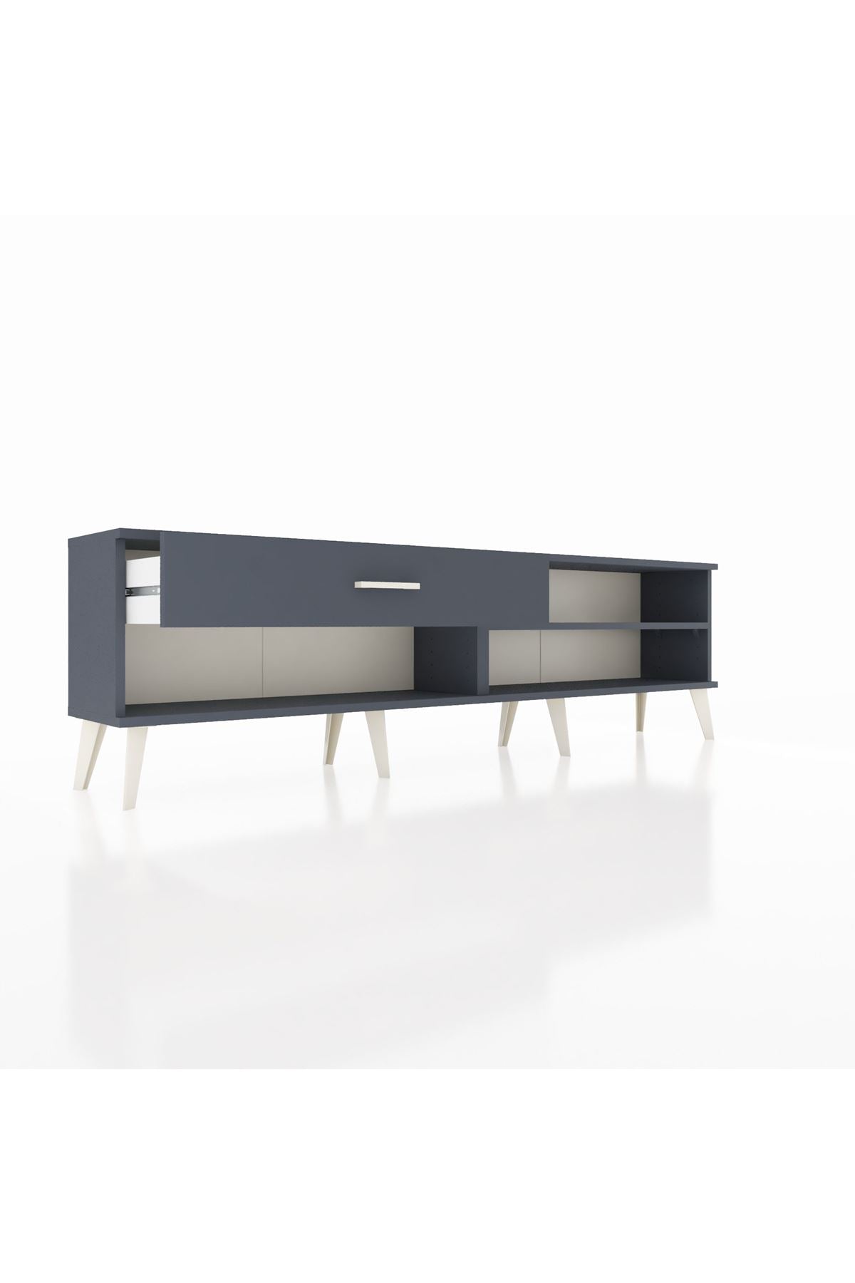 Arges TV Ünitesi Tek Raflı Tek Çekmeceli  176x30x51 Antrasit-Antrasit/Antrasit