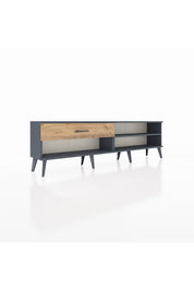 Arges TV Ünitesi Tek Raflı Tek Çekmeceli  176x30x51 Antrasit-Antrasit/Çam