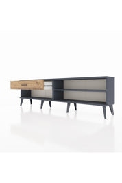 Arges TV Ünitesi Tek Raflı Tek Çekmeceli  176x30x51 Antrasit-Antrasit/Çam