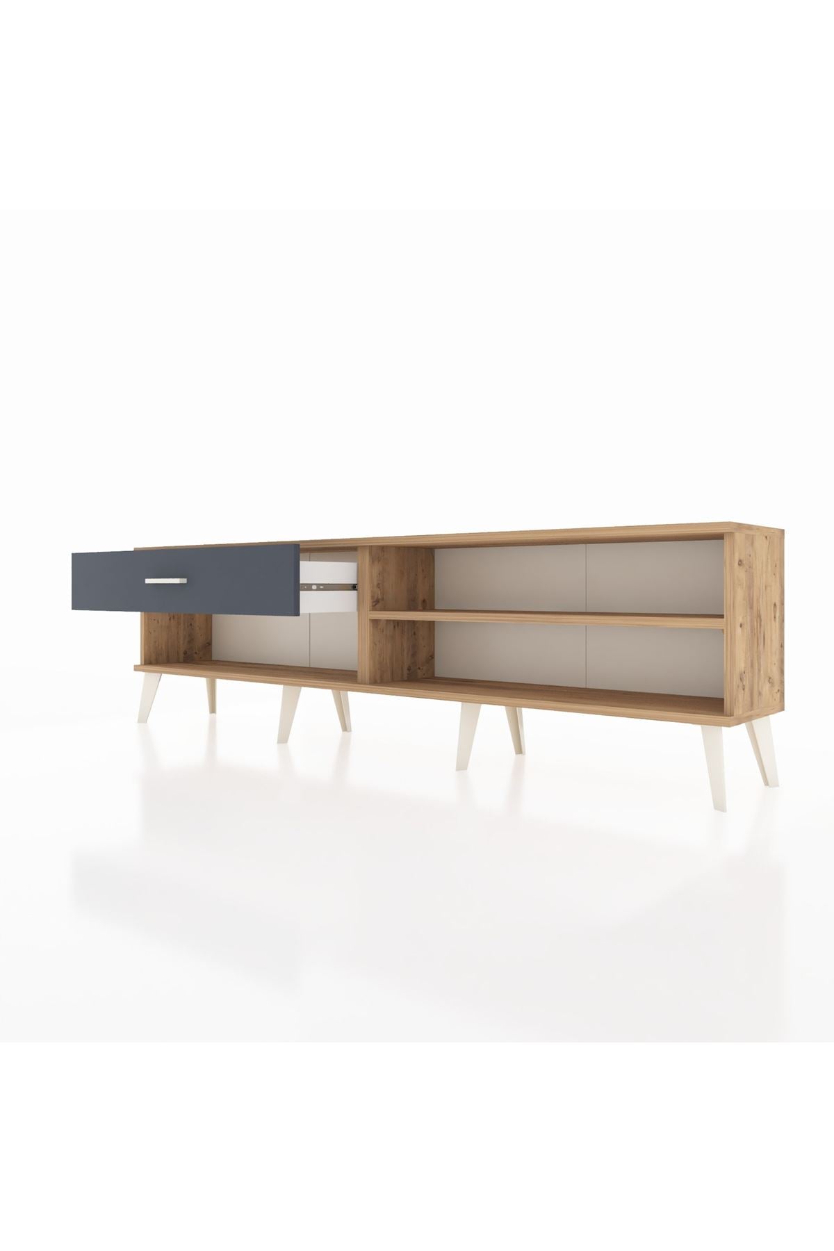 Arges TV Ünitesi Tek Raflı Tek Çekmeceli  176x30x51 Çam-Çam/Antrasit