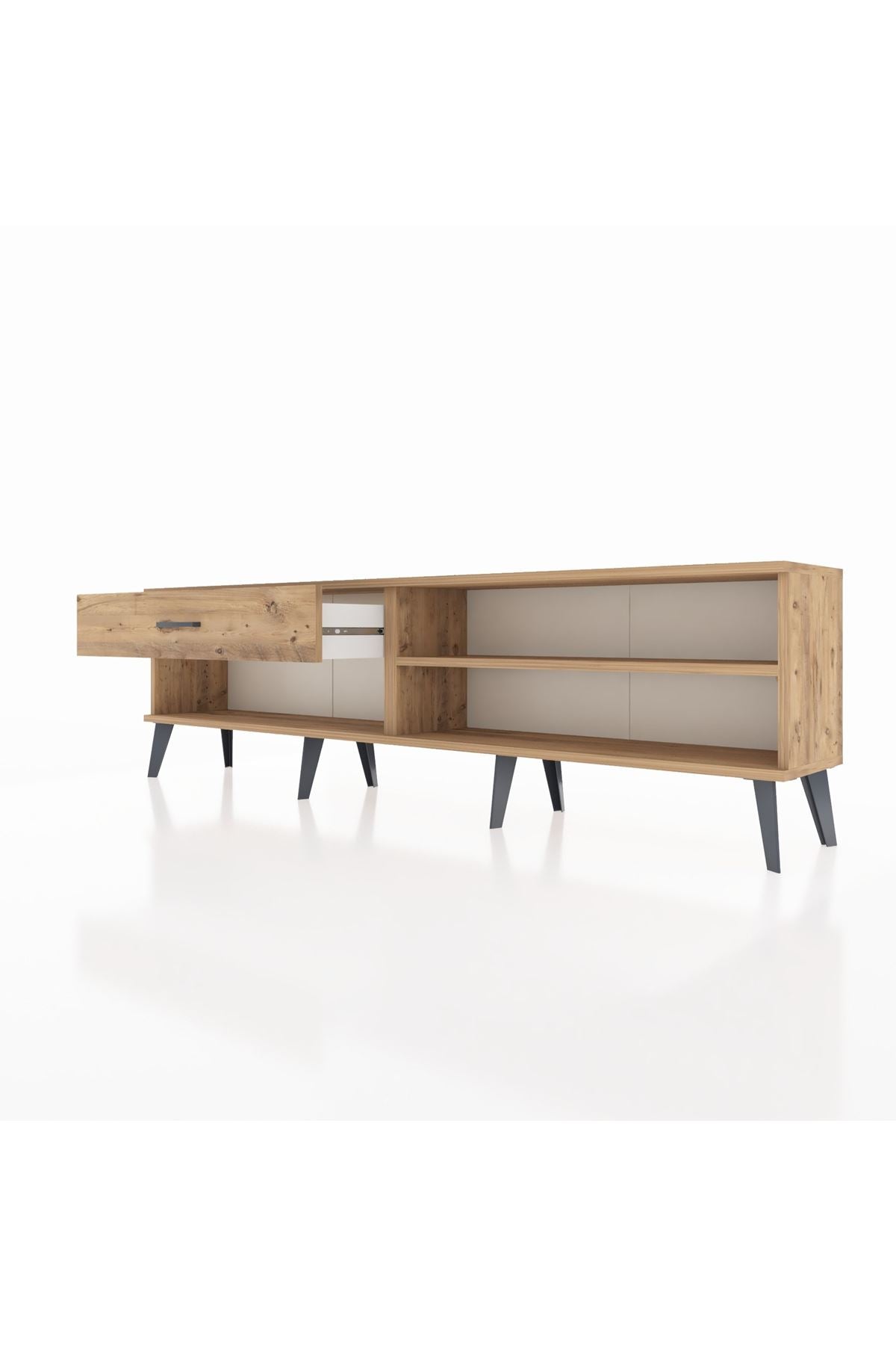 Arges TV Ünitesi Tek Raflı Tek Çekmeceli  176x30x51 Çam-Çam/Çam