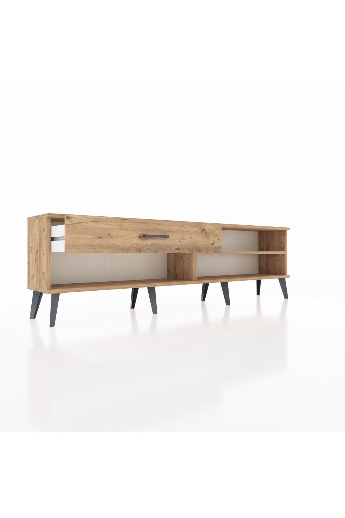 Arges TV Ünitesi Tek Raflı Tek Çekmeceli  176x30x51 Çam-Çam/Çam