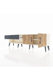 Arges TV Ünitesi Tek Raflı Tek Çekmeceli 2 Kapaklı 176x30x51 Aytaşı-Çam/Antrasit