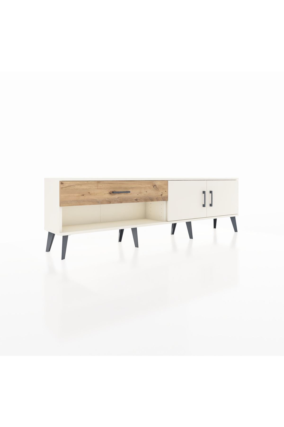 Arges TV Ünitesi Tek Raflı Tek Çekmeceli 2 Kapaklı 176x30x51 Aytaşı-Aytaşı/Çam