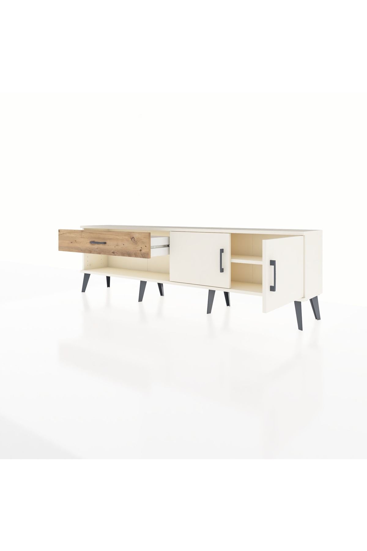 Arges TV Ünitesi Tek Raflı Tek Çekmeceli 2 Kapaklı 176x30x51 Aytaşı-Aytaşı/Çam