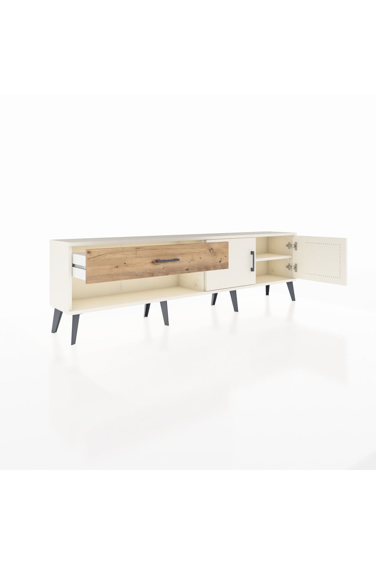 Arges TV Ünitesi Tek Raflı Tek Çekmeceli 2 Kapaklı 176x30x51 Aytaşı-Aytaşı/Çam