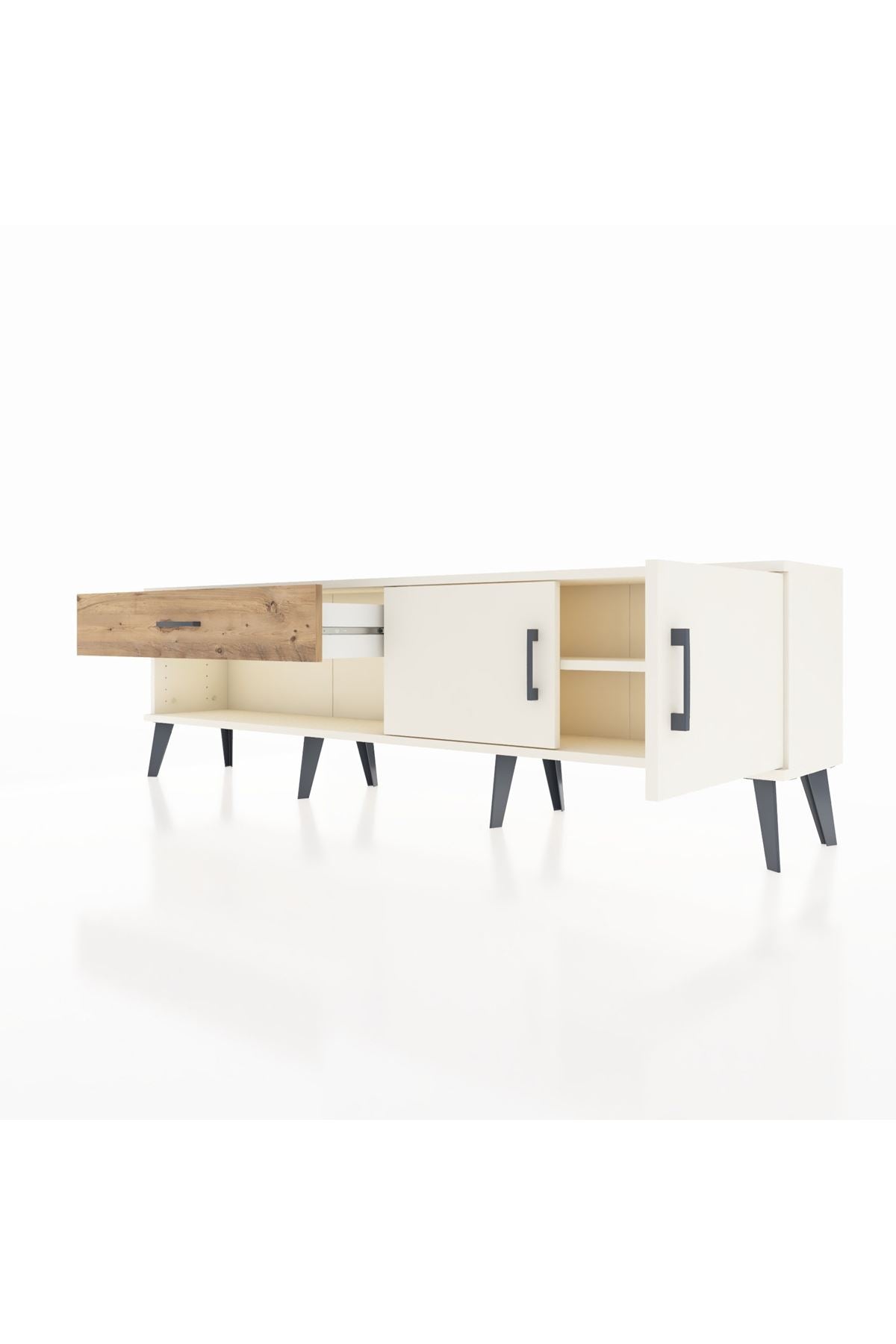 Arges TV Ünitesi Tek Raflı Tek Çekmeceli 2 Kapaklı 176x30x51 Aytaşı-Aytaşı/Çam