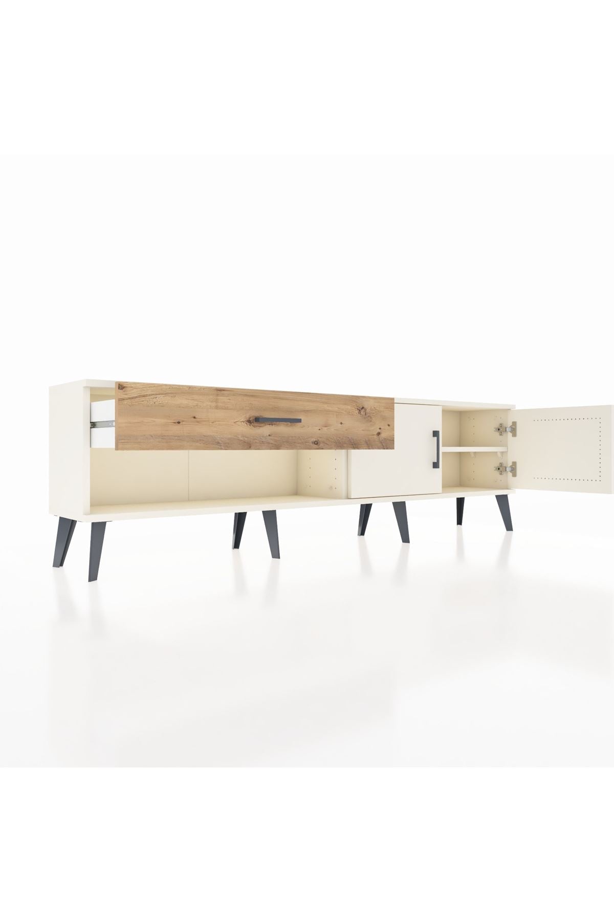 Arges TV Ünitesi Tek Raflı Tek Çekmeceli 2 Kapaklı 176x30x51 Aytaşı-Aytaşı/Çam