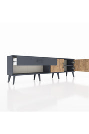 Arges TV Ünitesi Tek Raflı Tek Çekmeceli 2 Kapaklı 176x30x51 Antrasit-Çam/Antrasit