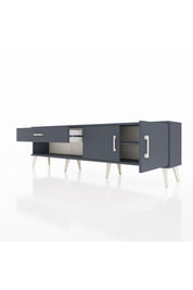 Arges TV Ünitesi Tek Raflı Tek Çekmeceli 2 Kapaklı 176x30x51 Antrasit-Antrasit/Antrasit