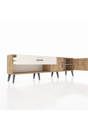 Arges TV Ünitesi Tek Raflı Tek Çekmeceli 2 Kapaklı 176x30x51 Çam-Çam/Aytaşı