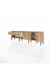 Arges TV Ünitesi Tek Raflı Tek Çekmeceli 2 Kapaklı 176x30x51 Çam-Çam/Çam