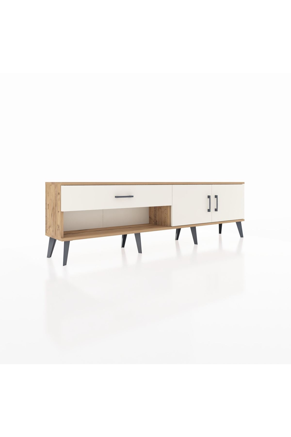 Arges TV Ünitesi Tek Raflı Tek Çekmeceli 2 Kapaklı 176x30x51 Çam-Aytaşı/Aytaşı