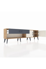 Arges TV Ünitesi Tek Raflı Tek Çekmeceli 2 Kapaklı 176x30x51 Çam-Aytaşı/Antrasit