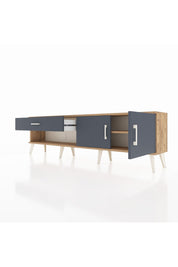 Arges TV Ünitesi Tek Raflı Tek Çekmeceli 2 Kapaklı 176x30x51 Çam-Antrasit/Antrasit