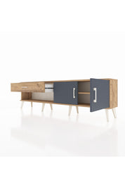 Arges TV Ünitesi Tek Raflı Tek Çekmeceli 2 Kapaklı 176x30x51 Çam-Antrasit/Çam