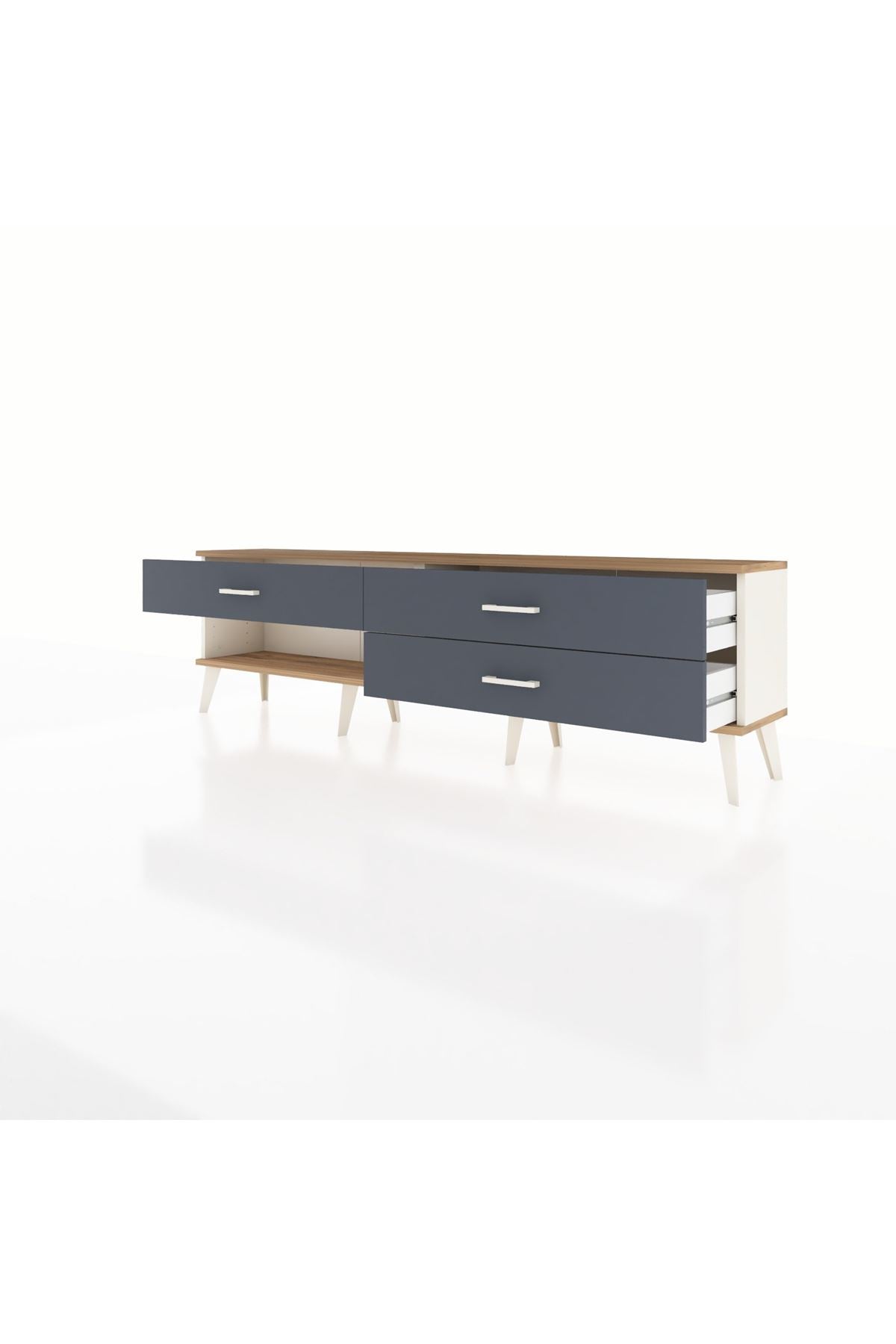 Arges TV Ünitesi 3 Çekmeceli  176x30x51 Aytaşı-Çam/Antrasit