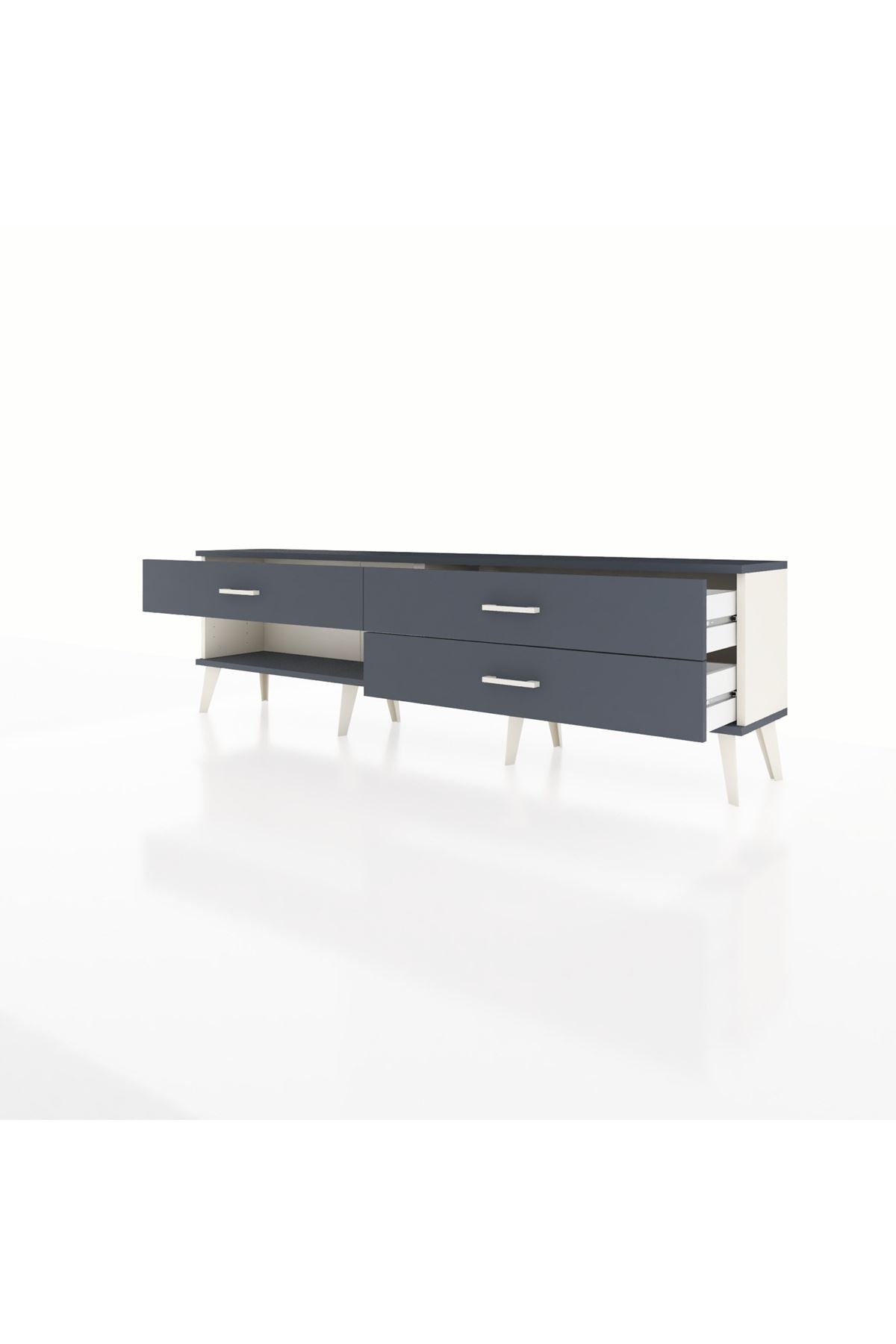 Arges TV Ünitesi 3 Çekmeceli  176x30x51 Aytaşı-Antrasit/Antrasit