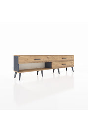 Arges TV Ünitesi 3 Çekmeceli  176x30x51 Antrasit-Çam/Çam