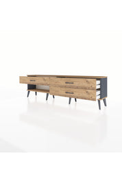 Arges TV Ünitesi 3 Çekmeceli  176x30x51 Antrasit-Çam/Çam