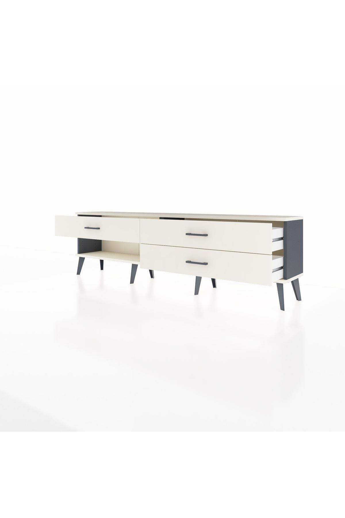 Arges TV Ünitesi 3 Çekmeceli  176x30x51 Antrasit-Aytaşı/Aytaşı