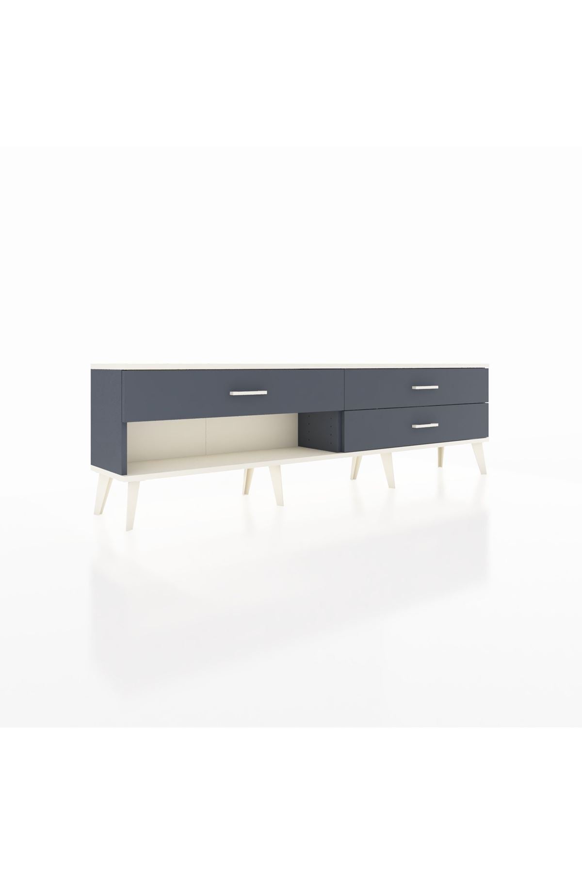 Arges TV Ünitesi 3 Çekmeceli  176x30x51 Antrasit-Aytaşı/Antrasit