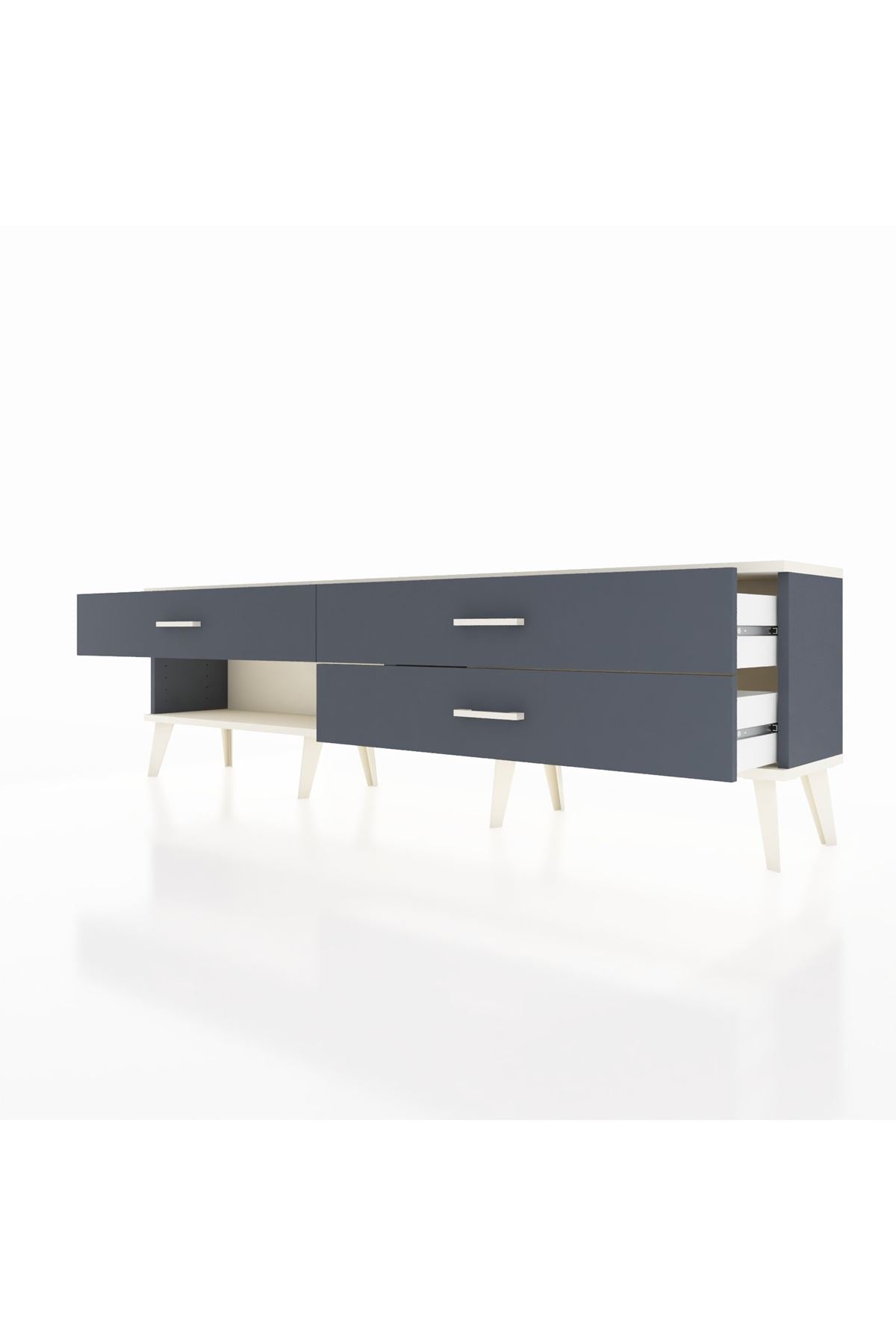 Arges TV Ünitesi 3 Çekmeceli  176x30x51 Antrasit-Aytaşı/Antrasit