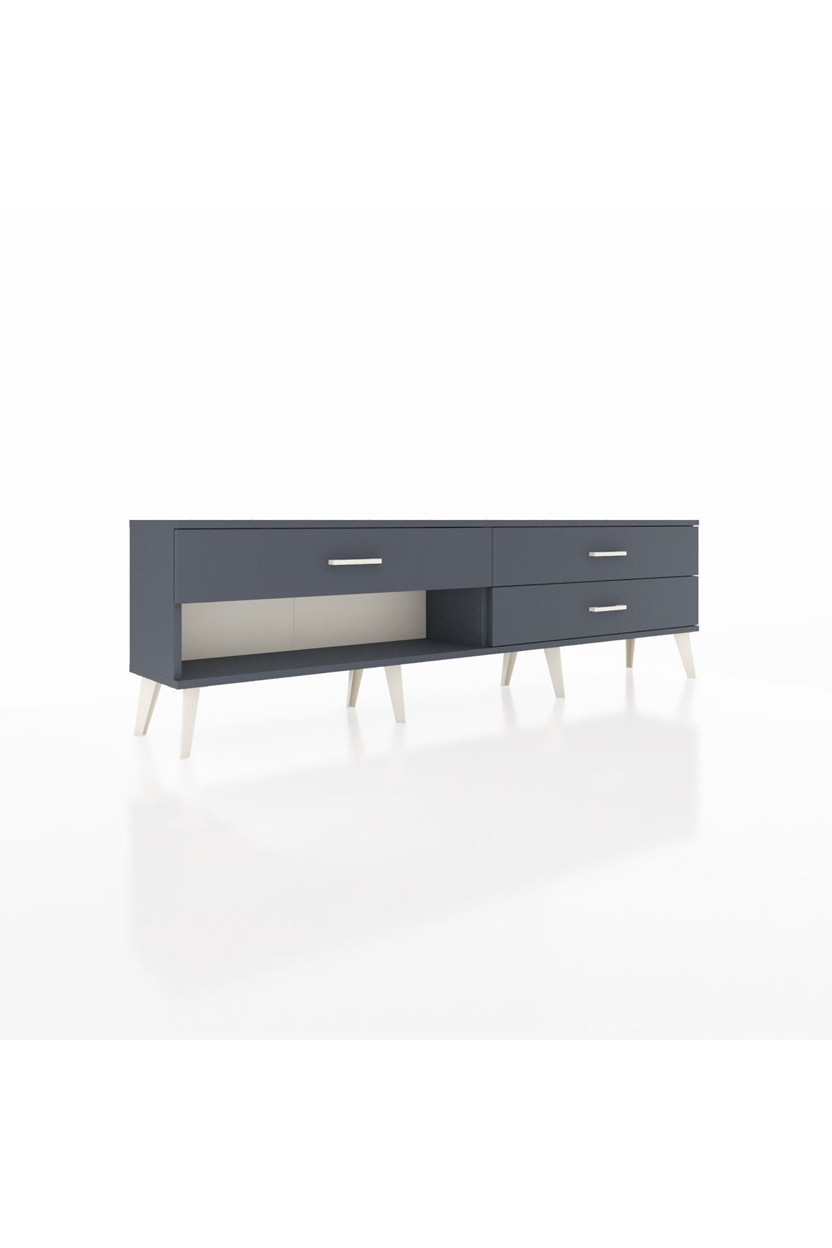 Arges TV Ünitesi 3 Çekmeceli  176x30x51 Antrasit-Antrasit/Antrasit