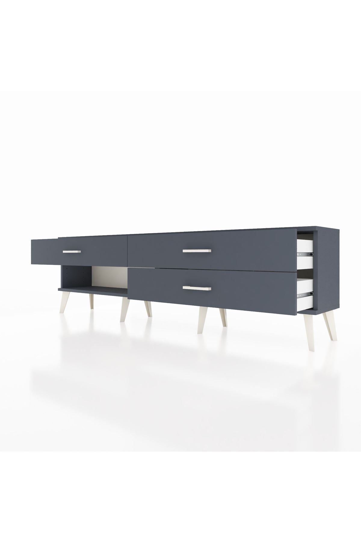 Arges TV Ünitesi 3 Çekmeceli  176x30x51 Antrasit-Antrasit/Antrasit