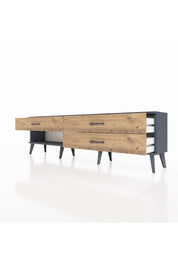 Arges TV Ünitesi 3 Çekmeceli  176x30x51 Antrasit-Antrasit/Çam