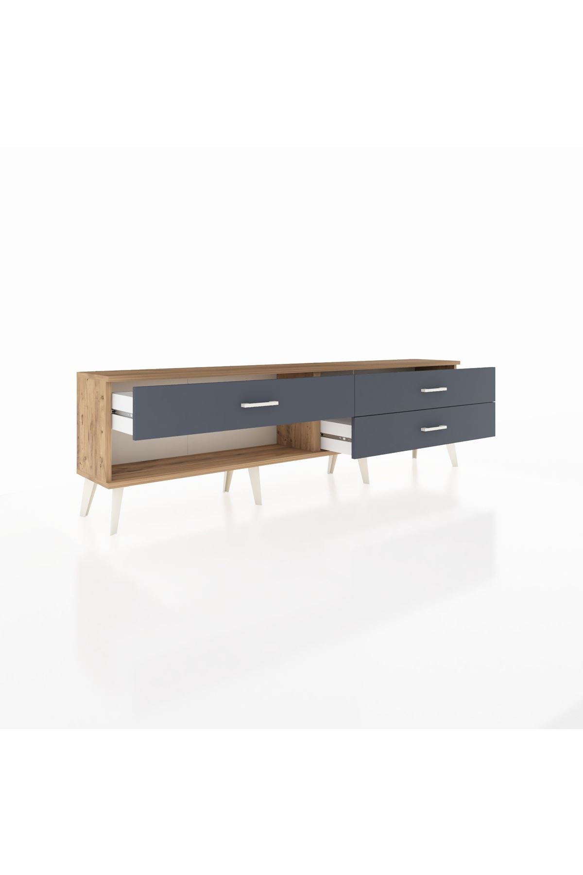 Arges TV Ünitesi 3 Çekmeceli  176x30x51 Çam-Çam/Antrasit