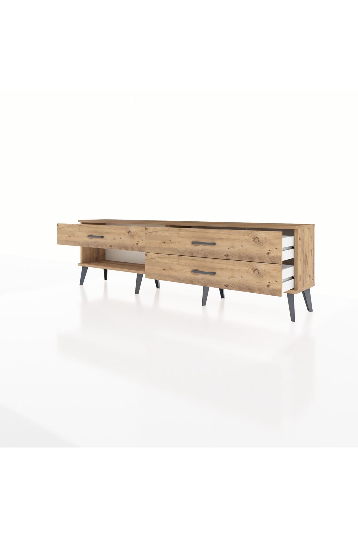 Arges TV Ünitesi 3 Çekmeceli  176x30x51 Çam-Çam/Çam