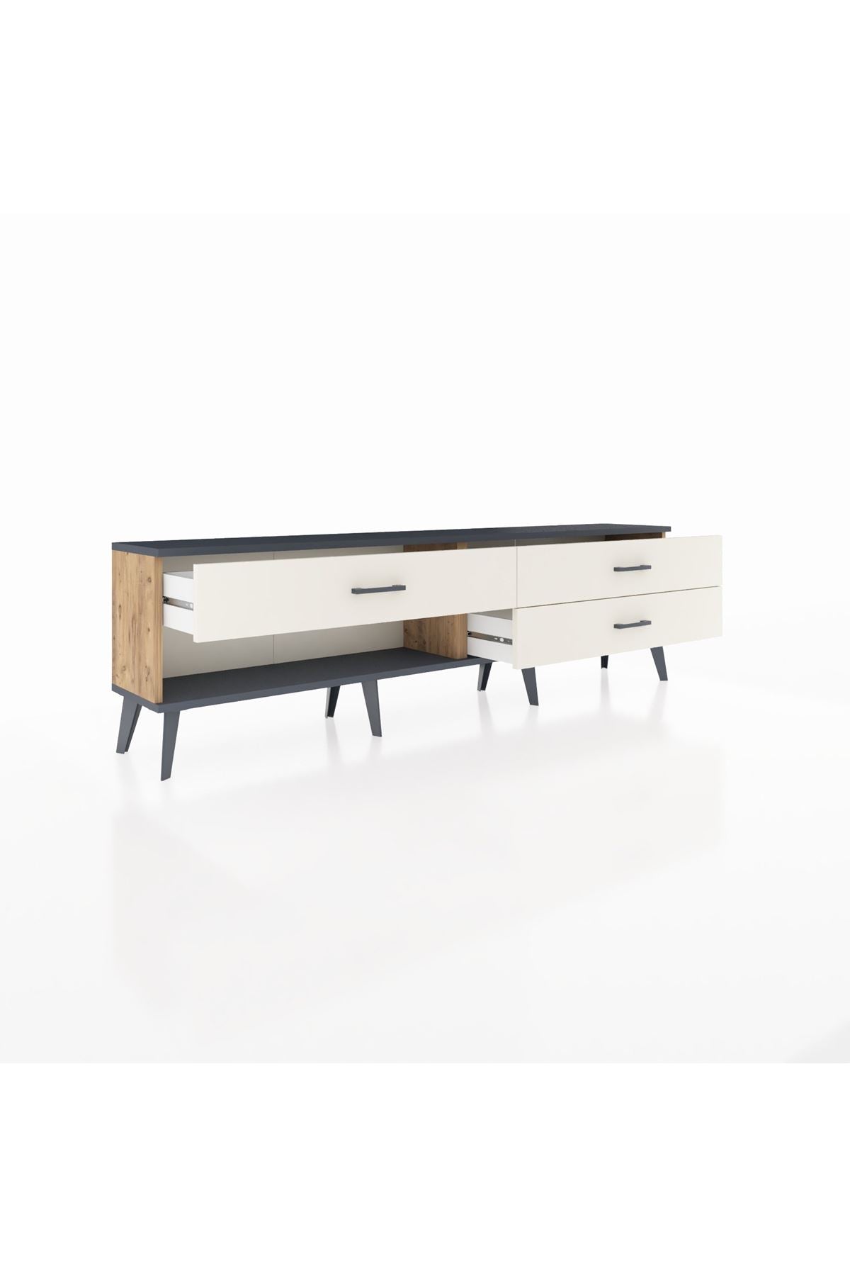 Arges TV Ünitesi 3 Çekmeceli  176x30x51 Çam-Antrasit/Aytaşı