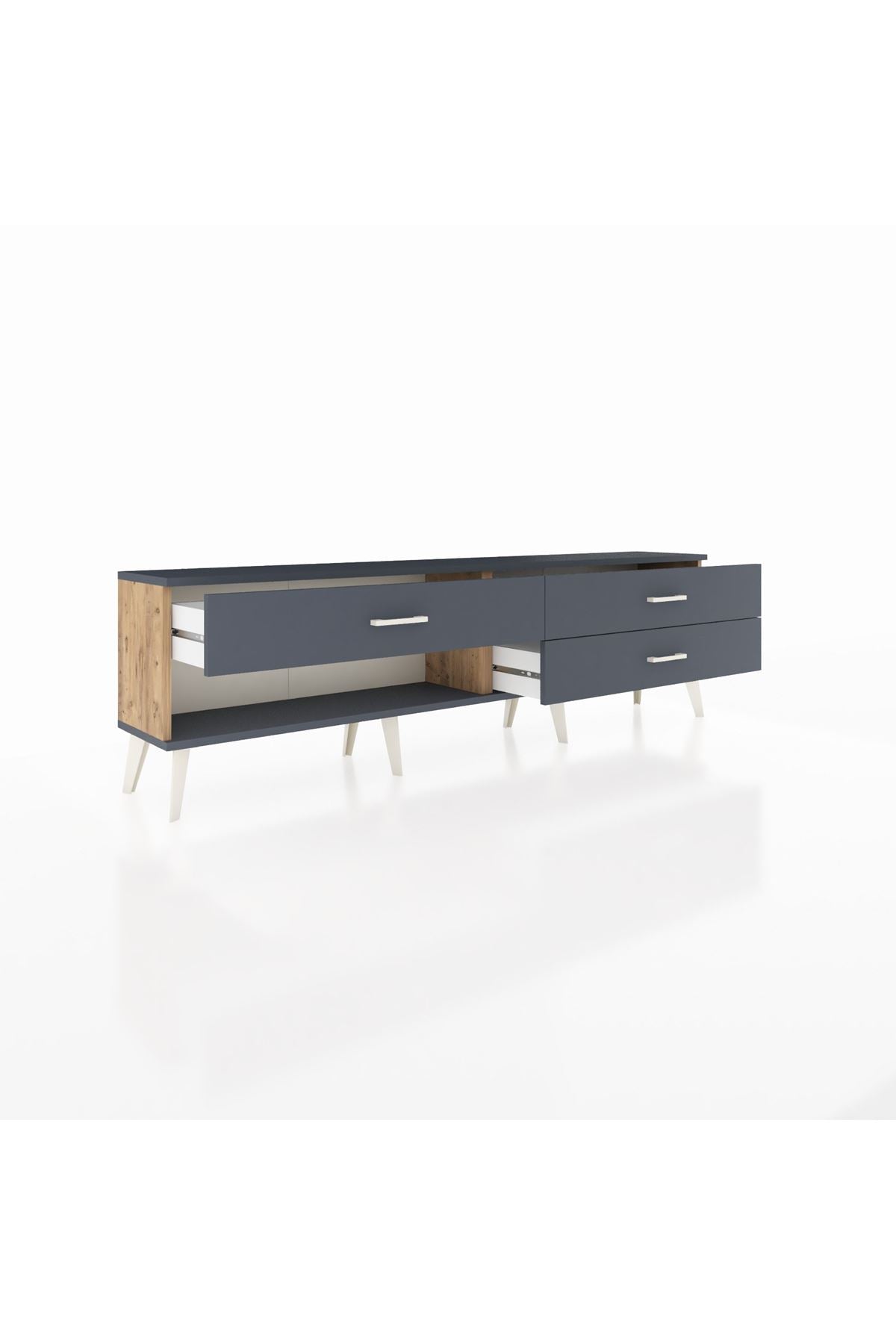 Arges TV Ünitesi 3 Çekmeceli  176x30x51 Çam-Antrasit/Antrasit