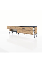 Arges TV Ünitesi 3 Çekmeceli  176x30x51 Çam-Antrasit/Çam