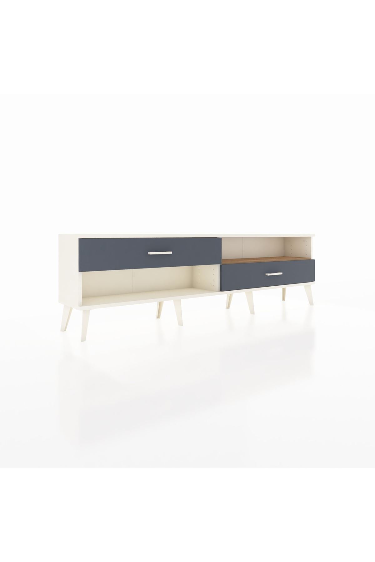 Arges TV Ünitesi Tek Raflı 2 Çekmeceli  176x30x51 Aytaşı-Çam/Antrasit