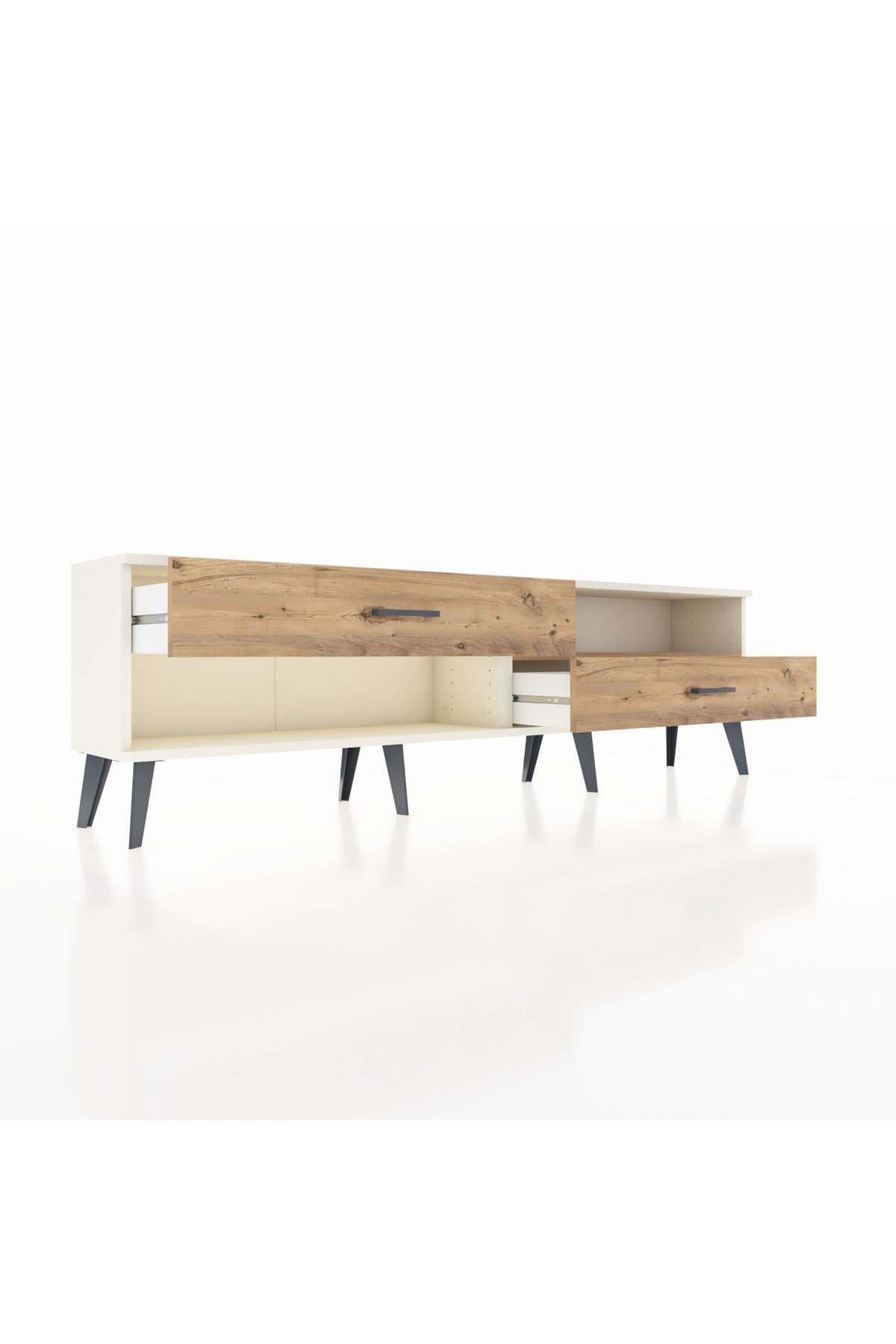 Arges TV Ünitesi Tek Raflı 2 Çekmeceli  176x30x51 Aytaşı-Çam/Çam