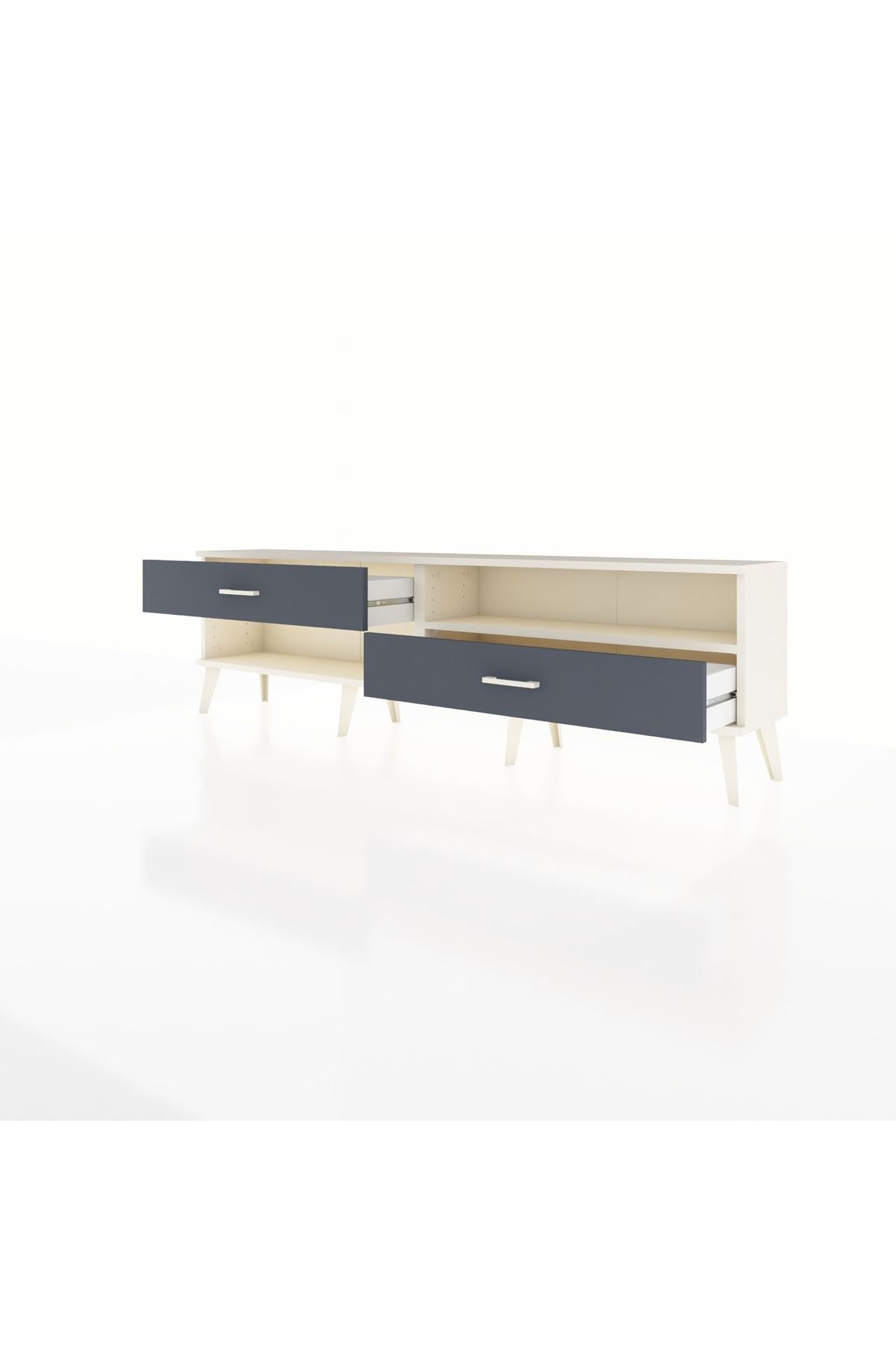 Arges TV Ünitesi Tek Raflı 2 Çekmeceli  176x30x51 Aytaşı-Aytaşı/Antrasit