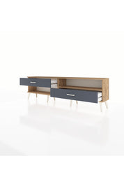 Arges TV Ünitesi Tek Raflı 2 Çekmeceli  176x30x51 Çam-Çam/Antrasit